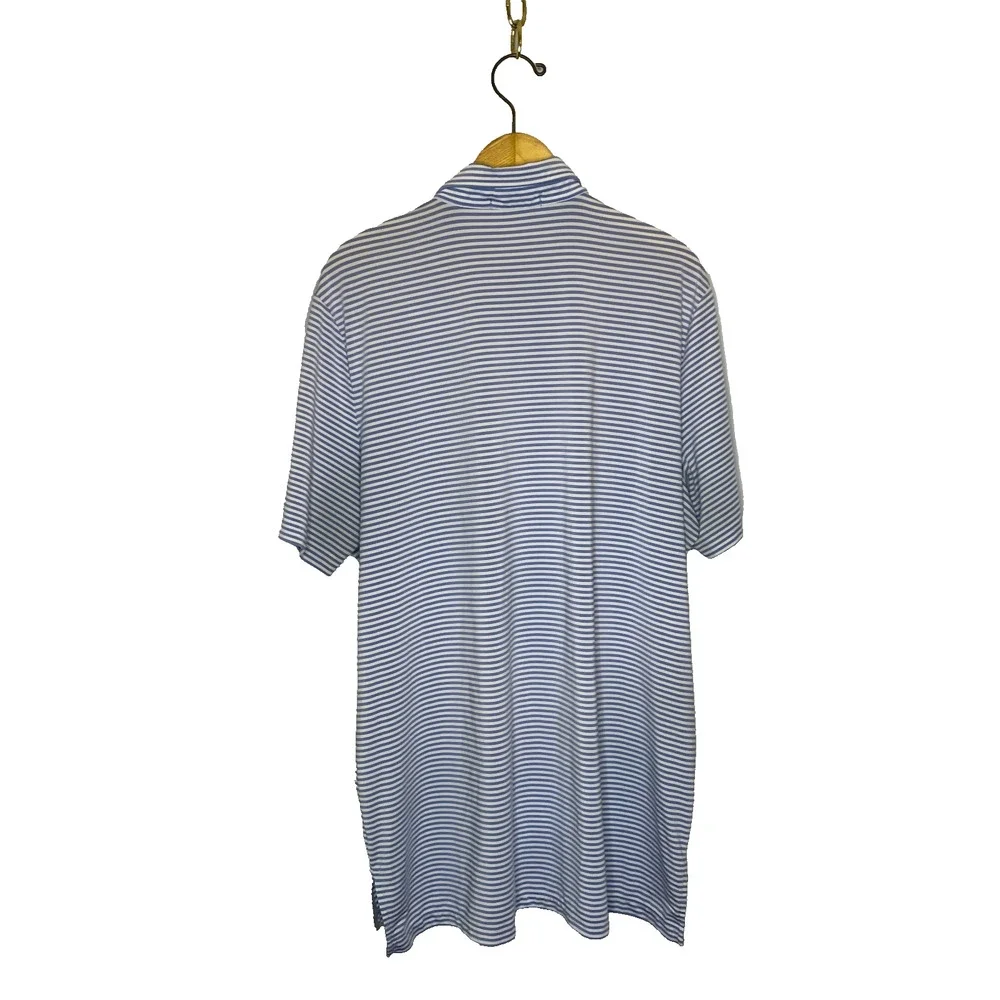 Men's XXL Ralph Lauren X Blue Stripe Active Polyester Polo Shirt